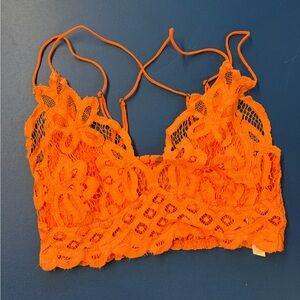 Free people Orange Lace Bralette